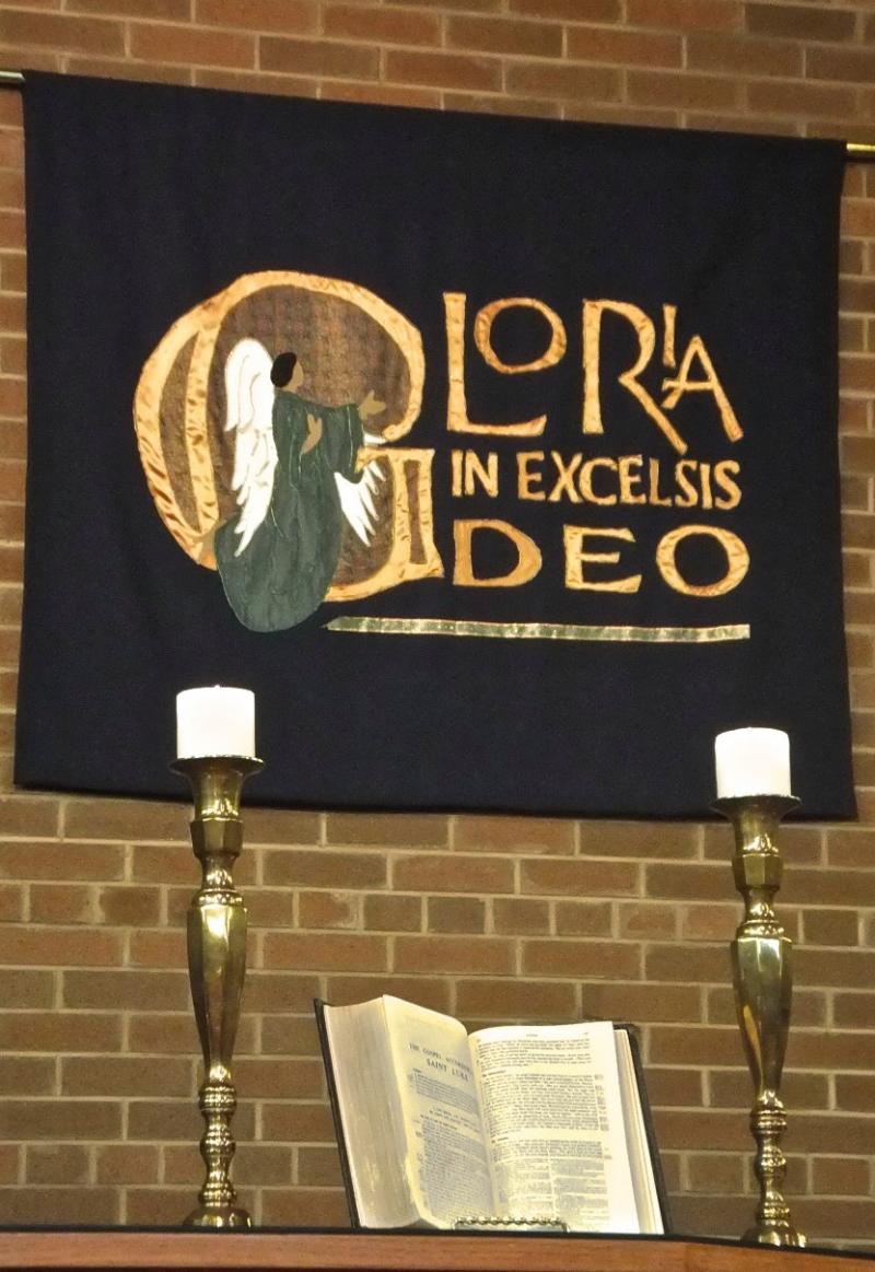 Christmas Banner and Communion Table